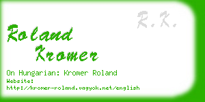 roland kromer business card